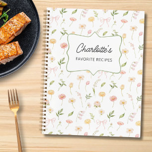 Aquarell Süße Blume Personalisiertes Florales Reze Notizbuch