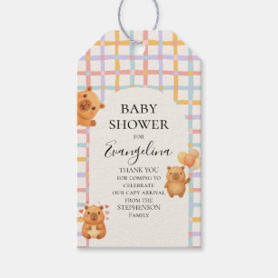 Aquarell Süße Capy Capybara Baby Shower Geschenkanhänger