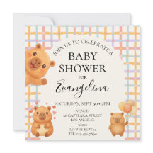 Aquarell Süße Capybara-Baby-Party