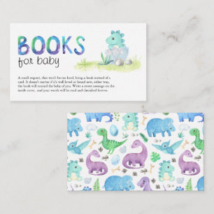 Aquarell Süße Dino-Baby-Party-Bücher fürs Baby Begleitkarte