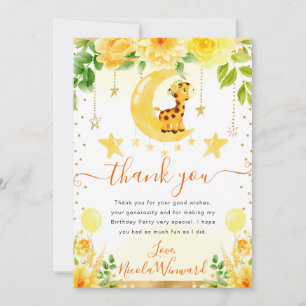 Aquarell Süße Florale Giraffe Geburtstag Dankeskarte