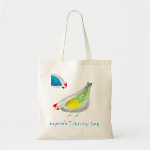 Aquarell süße Hühner Bibliotheksname Tragetasche