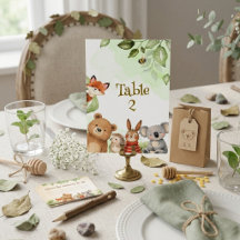 Aquarell Süße Tiere Wald Baby-Party