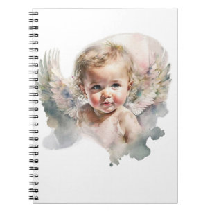 Aquarell süßer Baby-Engel-Aufkleber Notizblock