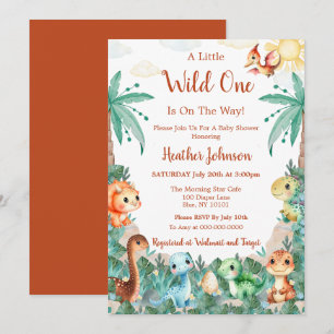 Aquarell Süßer Dinosaurier Junge Baby Shower Einladung