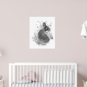 Aquarell Süßer Hase Kaninchen Tier Kunst Poster
