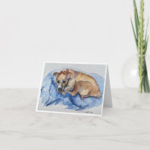 Aquarell-süßer Rettungshund Zusammengefaltete Dank