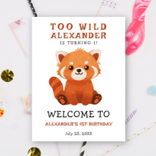 Aquarell Süßer Roter Panda 1. Geburtstag  Poster