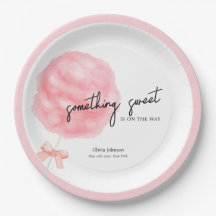 Aquarell Sweet Bow Cotton Candy Baby Dusche