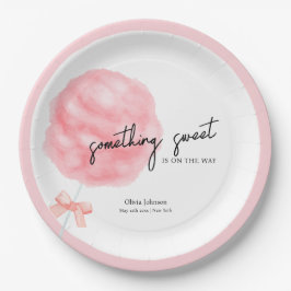 Aquarell Sweet Bow Cotton Candy Baby Dusche Pappteller
