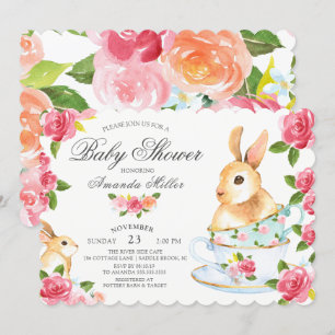 Aquarell Sweet Bunny Baby Dusche Tee Party Einladung