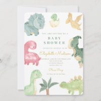 Aquarell Sweet Dinosaurier Baby Dusche