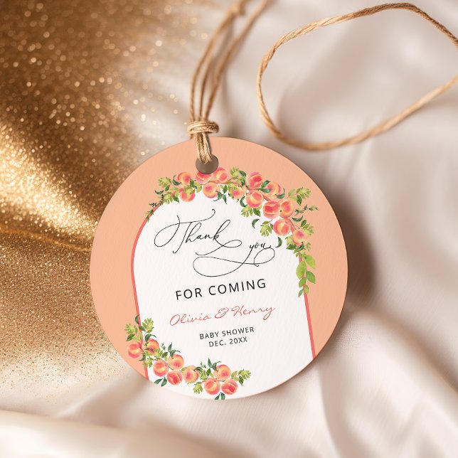 Aquarell Sweet Little Peach Vielen Dank für Ihre U Geschenkanhänger (Von Creator hochgeladen)