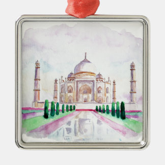 Aquarell Taj Mahal Silbernes Ornament