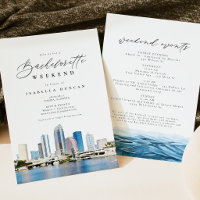 Aquarell Tampa Florida Skyline Ozean Tropisch