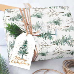 Aquarell-Tannen-Weihnachts-Verpackungspapier Geschenkpapier