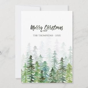Aquarell-Tannen-Weihnachtsfoto Feiertagskarte