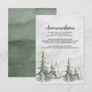 Aquarell-Tannen Winterhochzeit Einladung
