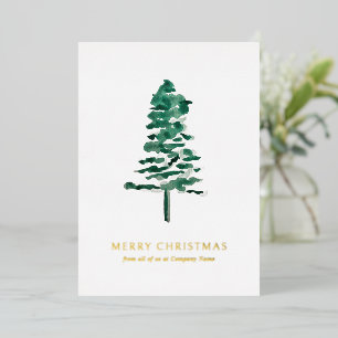 Aquarell-Tannenbaum-Foto-Geschäft Weihnachten Folien Feiertagskarte