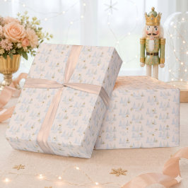 Aquarell-Tannenbaum-Schneeflocke-Winter-Weihnachte Geschenkpapier