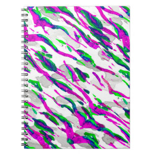 Aquarell-Tarnmuster-Design. Abstrakte Safari-Kache Notizblock