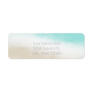 Aquarell Teal & Tan elegante Strandhochzeit