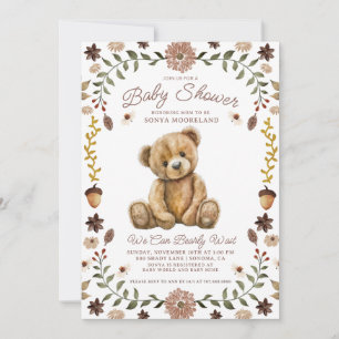 Aquarell-Teddybär-Baby-Party Einladung
