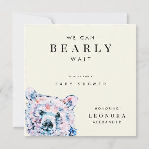Aquarell-Teddybär-Baby-Shower Einladung