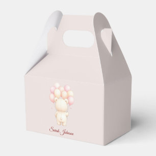 Aquarell-Teddybär-Ballons-Baby-Party Geschenkschachtel