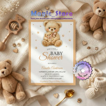 Aquarell-Teddybär-Mama-Cub-Pfoten-Baby-Party