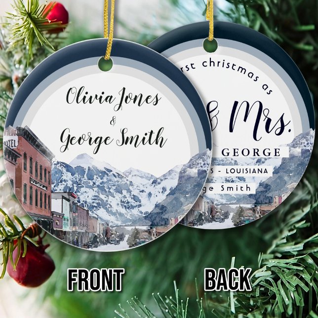 Aquarell Telluride Colorado Keramik Ornament (Von Creator hochgeladen)