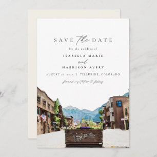 Aquarell Telluride Colorado Save the Date Einladung