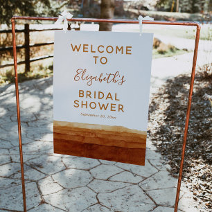 Aquarell-Terrakotta-Abstrakt-Wüsten-Willkommenssch Poster