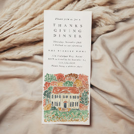 Aquarell Thanksgiving Dinner Georgian House Einladung