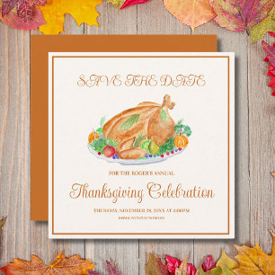 Aquarell Thanksgiving Truthahn  Save The Date