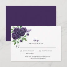 Aquarell Tiefviolette Rosen Grünzeug RSVP