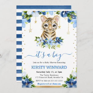 Aquarell Tiger Cub Boy Baby Dusche Einladung