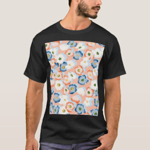 Aquarell Tinte Blume: Vintages Muster T-Shirt