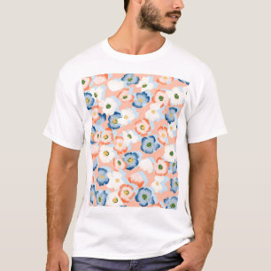 Aquarell Tinte Blume: Vintages Muster T-Shirt