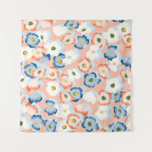 Aquarell Tinte Blume: Vintages Muster Wandteppich