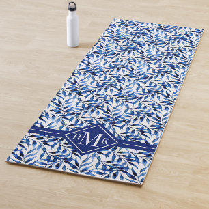 Aquarell-Tinten-Muster des Monogramm- Yogamatte