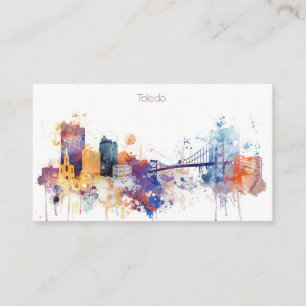 Aquarell-Toledo-Stadt-Skyline Visitenkarte