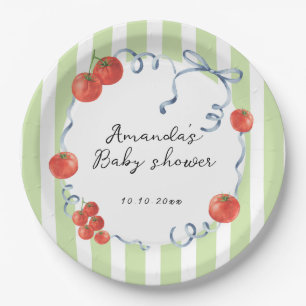 Aquarell-Tomaten-Baby-Party  Pappteller