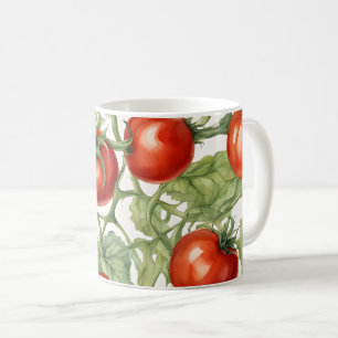 Aquarell-Tomatenreben-Muster Botanischer Garten Kaffeetasse