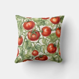 Aquarell-Tomatenreben-Muster   Botanischer Garten  Kissen