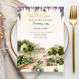 Aquarell Träumerischer grüner Garten elegant Einladung