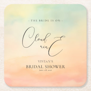 Aquarell traumhafter Sonnenuntergang Cloud 9 Braut Rechteckiger Pappuntersetzer