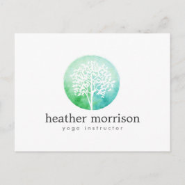 Aquarell Tree Yoga und Wellness Postkarte