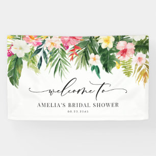 Aquarell-Tropen-Girlande Sommer-Bridal-Shower Banner
