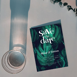 Aquarell-Tropen-Monstera-Hochzeit Save The Date